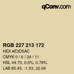 Code couleur: RGB 227 213 172 | qconv.com