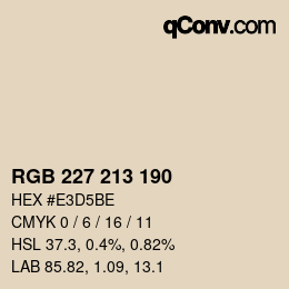 颜色代码: RGB 227 213 190 | qconv.com