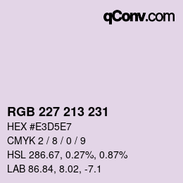 Color code: RGB 227 213 231 | qconv.com