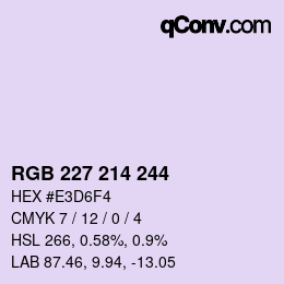 カラーコード: RGB 227 214 244 | qconv.com