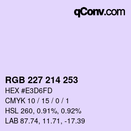 Code couleur: RGB 227 214 253 | qconv.com