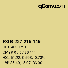 颜色代码: RGB 227 215 145 | qconv.com