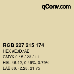 カラーコード: RGB 227 215 174 | qconv.com