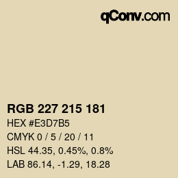 Color code: RGB 227 215 181 | qconv.com