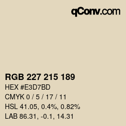 Code couleur: RGB 227 215 189 | qconv.com
