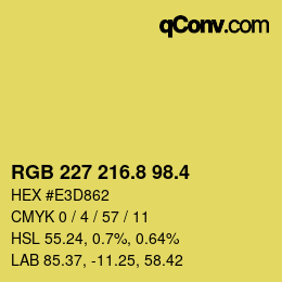 カラーコード: RGB 227 216.8 98.4 | qconv.com