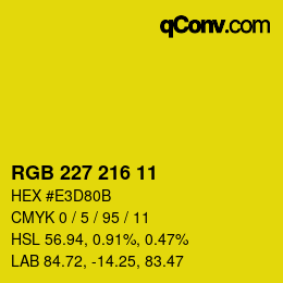 カラーコード: RGB 227 216 11 | qconv.com