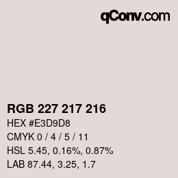 Código de color: RGB 227 217 216 | qconv.com