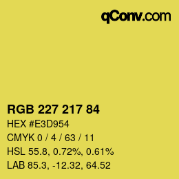 カラーコード: RGB 227 217 84 | qconv.com