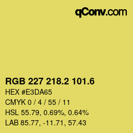 カラーコード: RGB 227 218.2 101.6 | qconv.com
