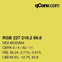 カラーコード: RGB 227 218.2 86.6 | qconv.com