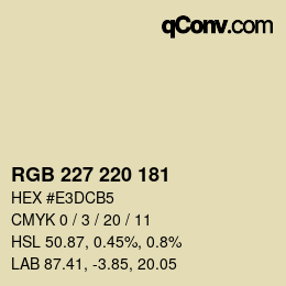 Color code: RGB 227 220 181 | qconv.com