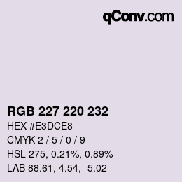 Código de color: RGB 227 220 232 | qconv.com