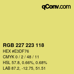 Color code: RGB 227 223 118 | qconv.com