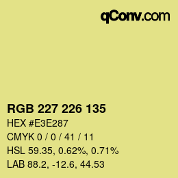 Color code: RGB 227 226 135 | qconv.com