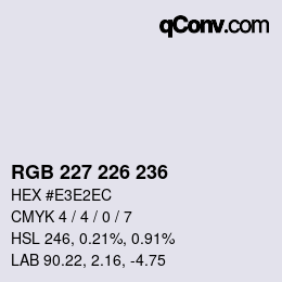 Código de color: RGB 227 226 236 | qconv.com