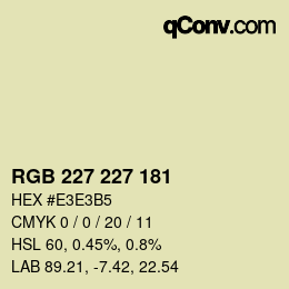 Color code: RGB 227 227 181 | qconv.com