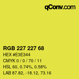 Color code: RGB 227 227 68 | qconv.com