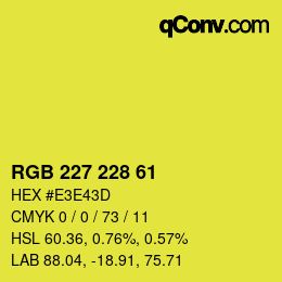 Color code: RGB 227 228 61 | qconv.com