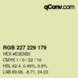 Farbcode: RGB 227 229 179 | qconv.com