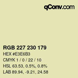 Farbcode: RGB 227 230 179 | qconv.com