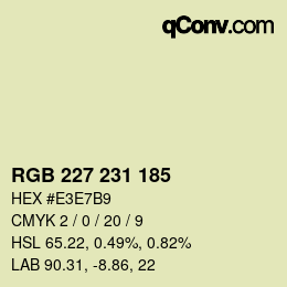 Farbcode: RGB 227 231 185 | qconv.com