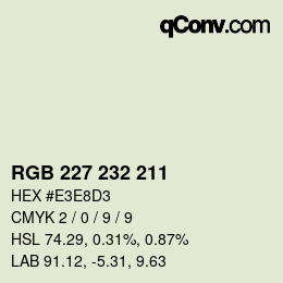 カラーコード: RGB 227 232 211 | qconv.com