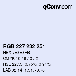 カラーコード: RGB 227 232 251 | qconv.com