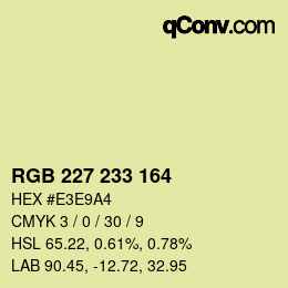 颜色代码: RGB 227 233 164 | qconv.com