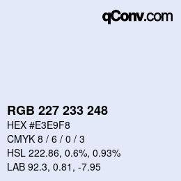 Color code: RGB 227 233 248 | qconv.com