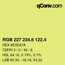 カラーコード: RGB 227 234.8 122.4 | qconv.com