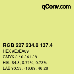 カラーコード: RGB 227 234.8 137.4 | qconv.com