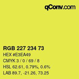 颜色代码: RGB 227 234 73 | qconv.com