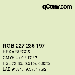 Color code: RGB 227 236 197 | qconv.com