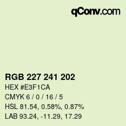 颜色代码: RGB 227 241 202 | qconv.com
