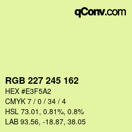 Color code: RGB 227 245 162 | qconv.com