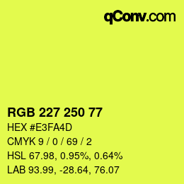 颜色代码: RGB 227 250 77 | qconv.com