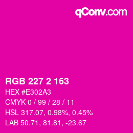 Color code: RGB 227 2 163 | qconv.com