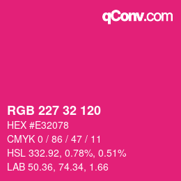 Color code: RGB 227 32 120 | qconv.com