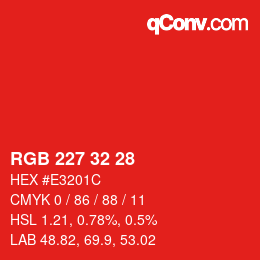 Color code: RGB 227 32 28 | qconv.com