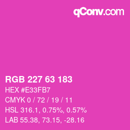 Farbcode: RGB 227 63 183 | qconv.com