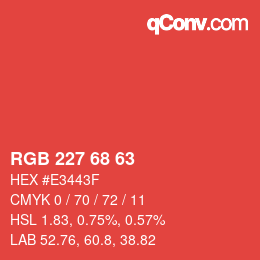 Color code: RGB 227 68 63 | qconv.com