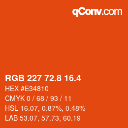 カラーコード: RGB 227 72.8 16.4 | qconv.com