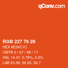 Farbcode: RGB 227 76 28 | qconv.com