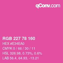 Color code: RGB 227 78 160 | qconv.com
