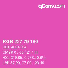 Color code: RGB 227 79 180 | qconv.com