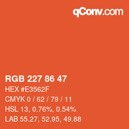 Farbcode: RGB 227 86 47 | qconv.com