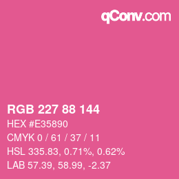 Color code: RGB 227 88 144 | qconv.com