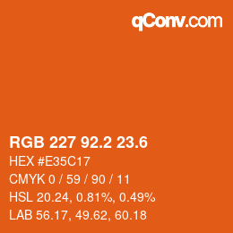 カラーコード: RGB 227 92.2 23.6 | qconv.com