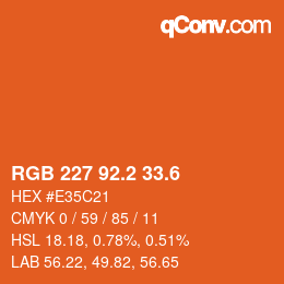 カラーコード: RGB 227 92.2 33.6 | qconv.com
